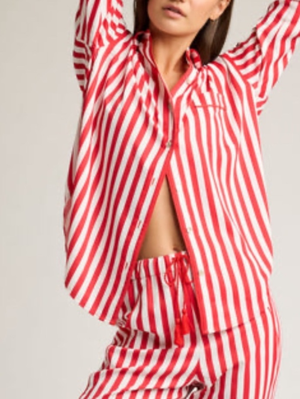 Negative Underwear Supreme Shirt in Amalfi Red White Stripe Small